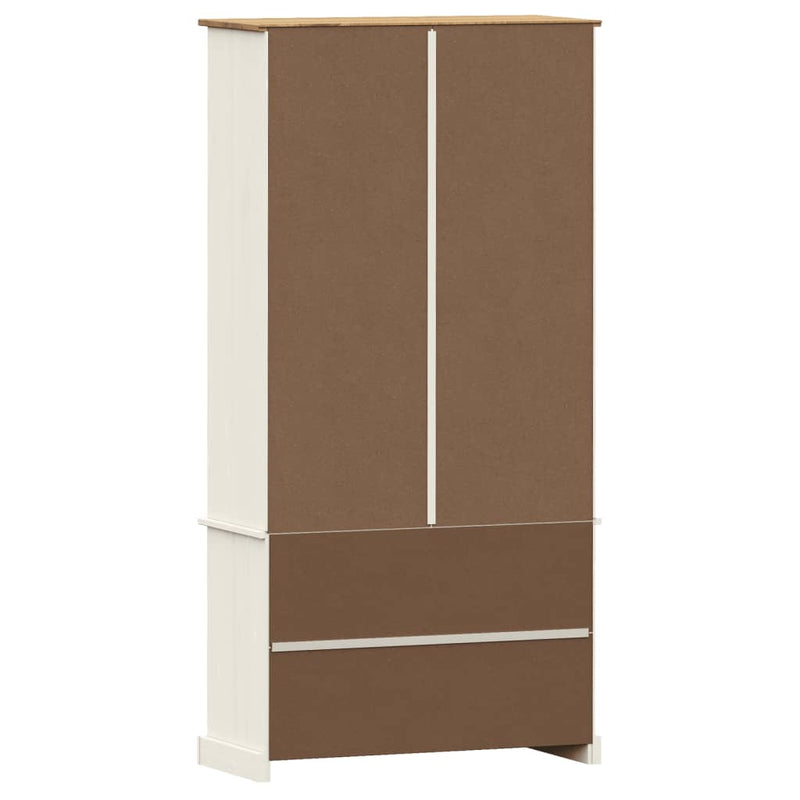vidaXL VIGO fehér üvegvitrines tömör fenyőszekrény 85x35x170 cm