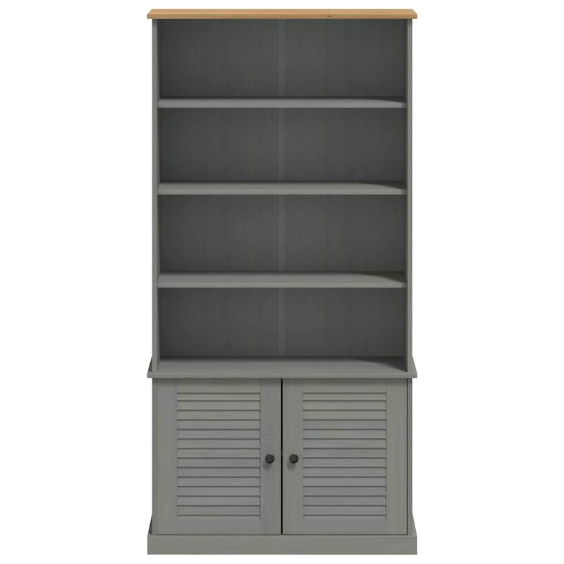 vidaXL VIGO szürke tömör fenyőfa könyvespolc 85x35x170 cm