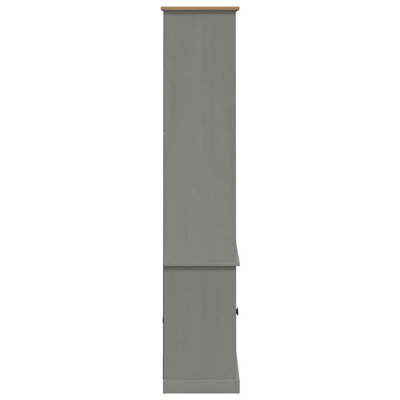 vidaXL VIGO szürke tömör fenyőfa könyvespolc 85x35x170 cm