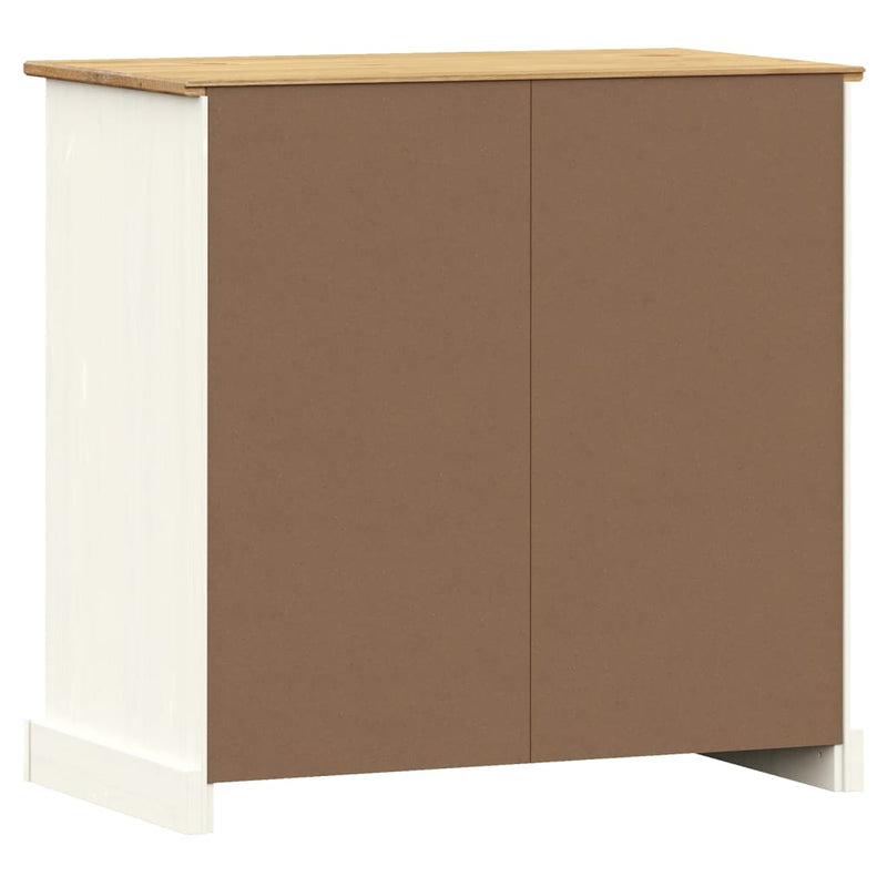 vidaXL VIGO fehér tömör fenyőfa fiókos tálalószekrény 78x40x75 cm