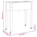 vidaXL tömör fenyőfa kerekes ültetőláda béléssel 71 x 37 x 80 cm