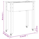 vidaXL barna tömör fenyőfa kerekes ültetőláda béléssel 71 x 37 x 80 cm