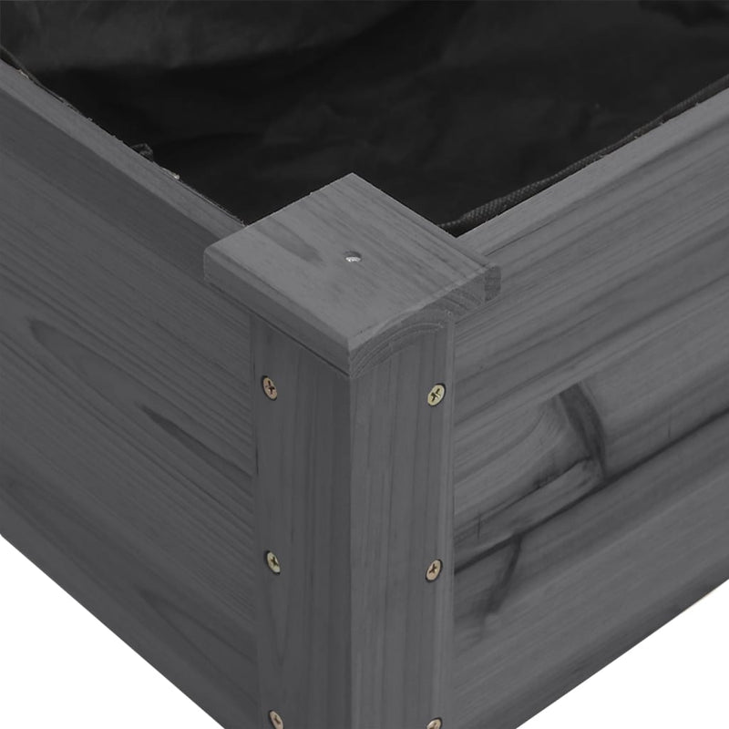 vidaXL szürke tömör fenyőfa kerekes ültetőláda béléssel 118x59x80 cm