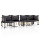 vidaXL 4 részes antracitszürke polyrattan kerti ülőgarnitúra párnákkal