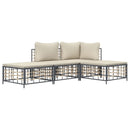 vidaXL 4 részes antracitszürke polyrattan kerti ülőgarnitúra párnákkal