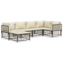 vidaXL 6 részes antracitszürke polyrattan kerti ülőgarnitúra párnákkal