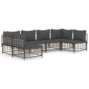 vidaXL 6 részes antracitszürke polyrattan kerti ülőgarnitúra párnákkal
