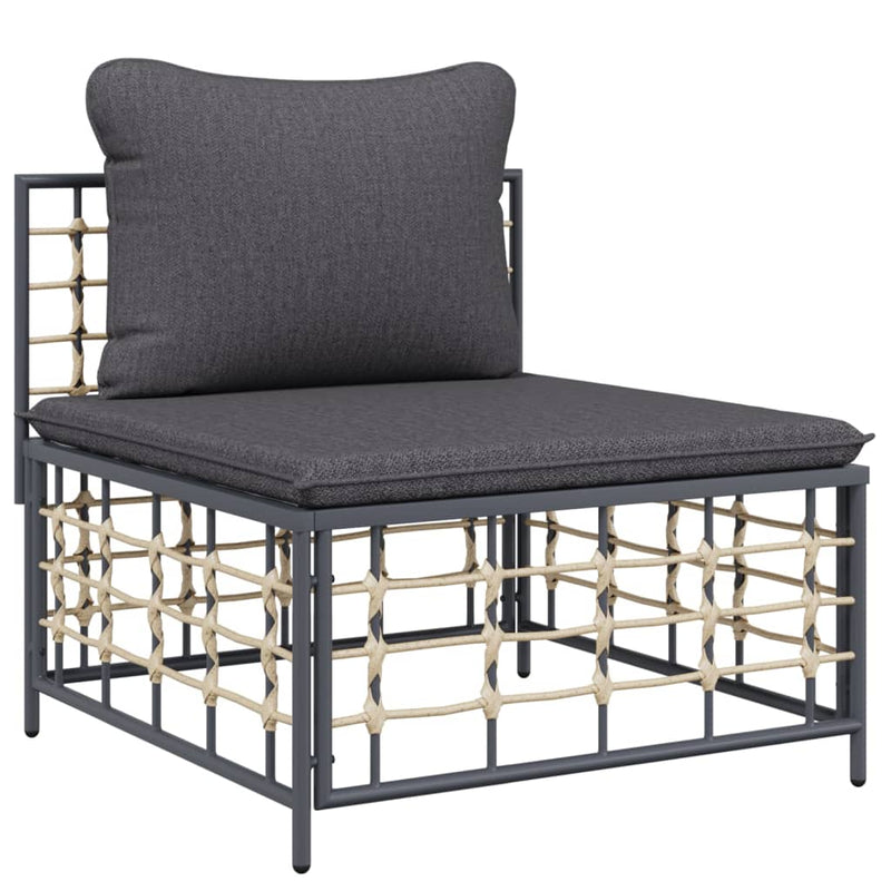vidaXL 10 részes antracitszürke polyrattan kerti ülőgarnitúra párnával