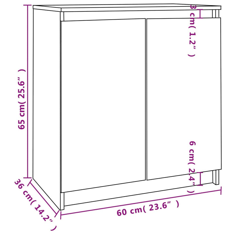 vidaXL tömör fenyőfa kisszekrény 60x36x65 cm