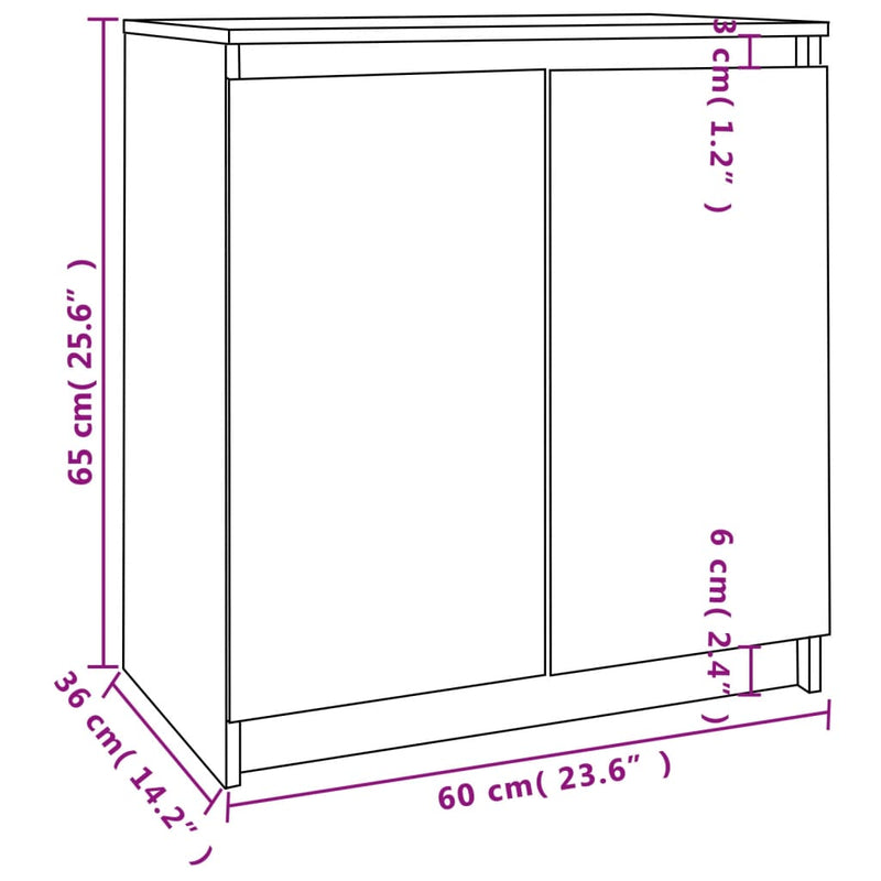 vidaXL fehér tömör fenyőfa kisszekrény 60x36x65 cm