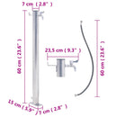 vidaXL kerek rozsdamentes acél kerti oszlop típusú vízcsap 60 cm