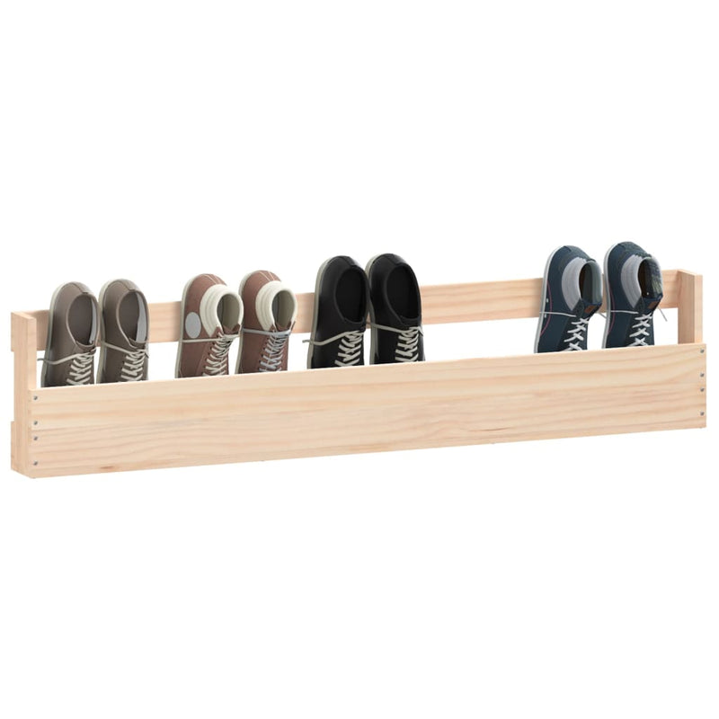 vidaXL 2 db tömör fenyőfa fali cipőtartó 110 x 9 x 23 cm