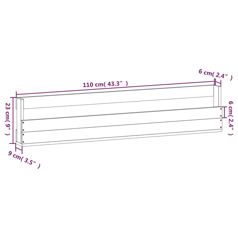 vidaXL 2 db tömör fenyőfa fali cipőtartó 110 x 9 x 23 cm