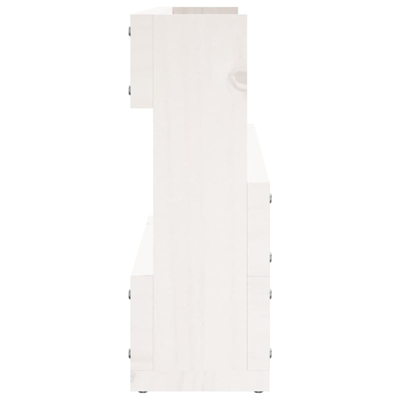 vidaXL 2 db fehér tömör fenyőfa fali cipőtartó 110 x 9 x 23 cm