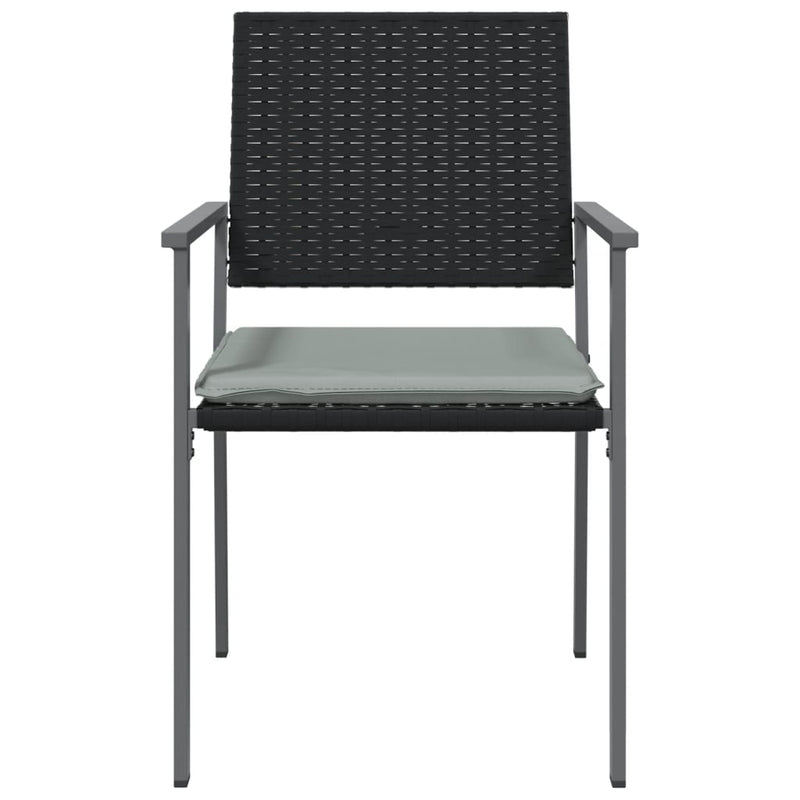 vidaXL 4 db fekete polyrattan kerti szék párnával 56x62,5x89 cm