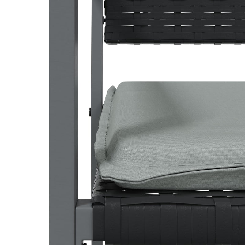 vidaXL 4 db fekete polyrattan kerti szék párnával 56x62,5x89 cm