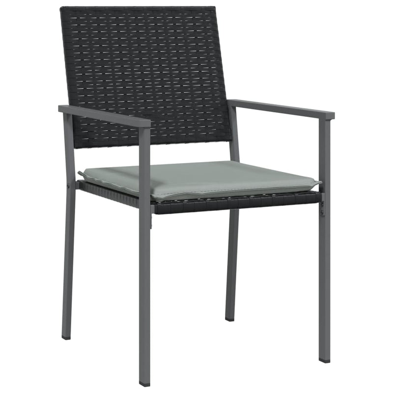 vidaXL 6 db fekete polyrattan kerti szék párnával 54x62,5x89 cm