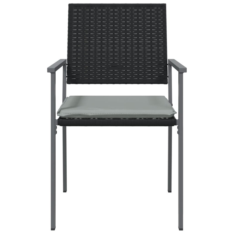 vidaXL 6 db fekete polyrattan kerti szék párnával 54x62,5x89 cm