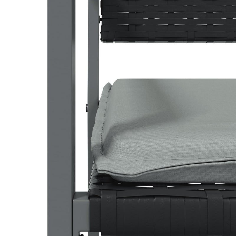 vidaXL 6 db fekete polyrattan kerti szék párnával 54x62,5x89 cm