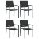 vidaXL 4 db fekete polyrattan kerti szék párnával 54x62,5x89 cm