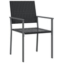 vidaXL 4 db fekete polyrattan kerti szék párnával 54x62,5x89 cm