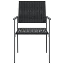 vidaXL 4 db fekete polyrattan kerti szék párnával 54x62,5x89 cm