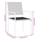 vidaXL 4 db fekete polyrattan kerti szék párnával 54x62,5x89 cm