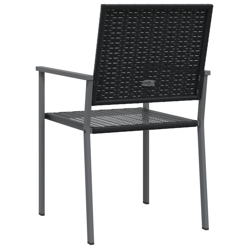 vidaXL 6 db fekete polyrattan kerti szék párnával 54x62,5x89 cm