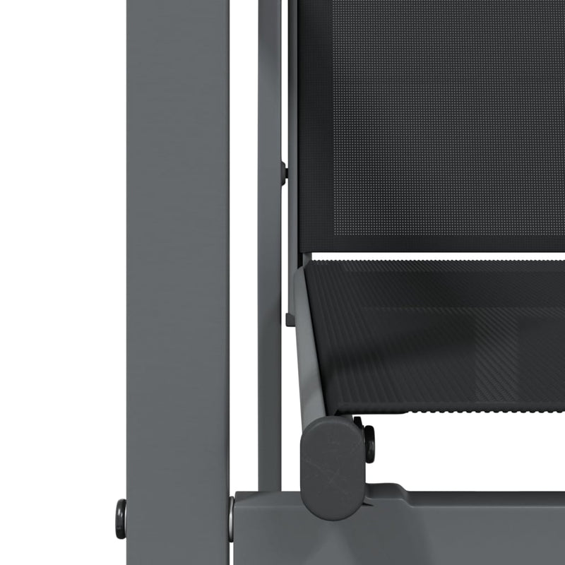 vidaXL 4 db fekete textilén és acél kerti szék 55x61,5x90 cm