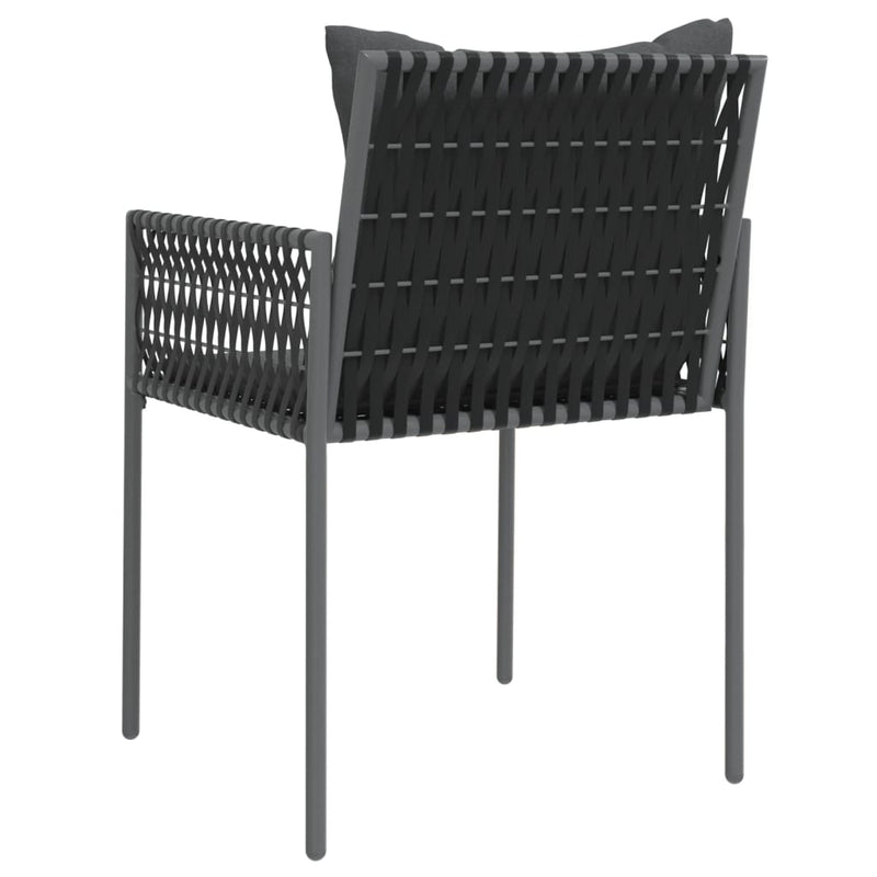 vidaXL 4 db fekete polyrattan kerti szék párnával 54x61x83 cm