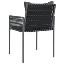 vidaXL 6 db fekete polyrattan kerti szék párnával 54x61x83 cm