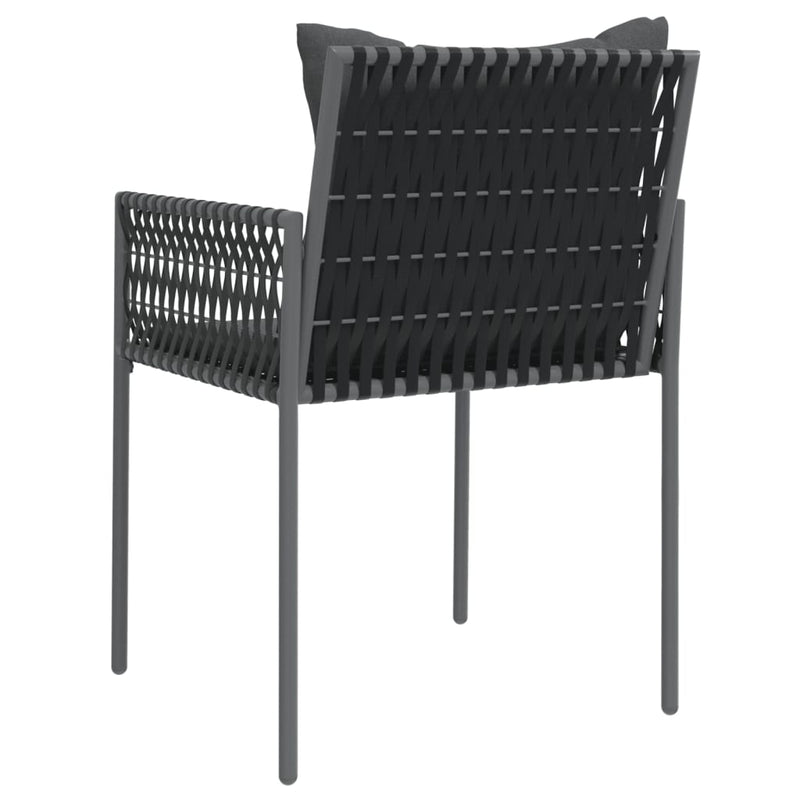 vidaXL 6 db fekete polyrattan kerti szék párnával 54x61x83 cm