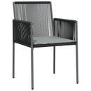 vidaXL 4 db fekete polyrattan kerti szék párnával 54x60,5x83,5 cm
