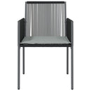 vidaXL 4 db fekete polyrattan kerti szék párnával 54x60,5x83,5 cm