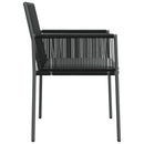vidaXL 4 db fekete polyrattan kerti szék párnával 54x60,5x83,5 cm