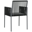 vidaXL 4 db fekete polyrattan kerti szék párnával 54x60,5x83,5 cm