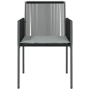 vidaXL 6 db fekete polyrattan kerti szék párnával 54x60,5x83,5 cm