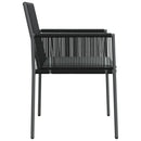 vidaXL 6 db fekete polyrattan kerti szék párnával 54x60,5x83,5 cm