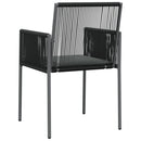 vidaXL 6 db fekete polyrattan kerti szék párnával 54x60,5x83,5 cm