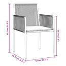 vidaXL 6 db fekete polyrattan kerti szék párnával 54x60,5x83,5 cm