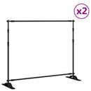 vidaXL 2 db fekete acél háttérállvány 254 x 243 cm