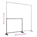 vidaXL 2 db fekete acél háttérállvány 254 x 243 cm