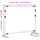 vidaXL 2 db fekete acél háttérállvány 254 x 243 cm