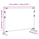 vidaXL 2 db fekete acél háttérállvány 305 x 243 cm