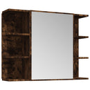 vidaXL 4 részes füstös tölgy szerelt fa fürdőszobai szekrényszett