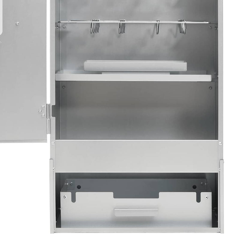 vidaXL horganyzott acél BBQ füstölőkemence asztallal