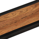 vidaXL 2 db tömör akácfa és vas fali polc 110 x 17 x 17 cm