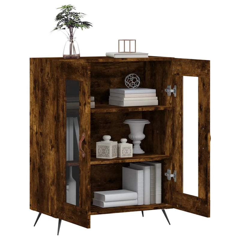 vidaXL füstös tölgy színű szerelt fa tálalószekrény 69,5 x 34 x 90 cm