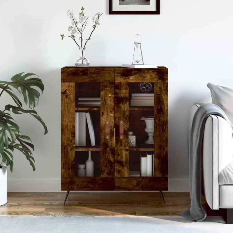 vidaXL füstös tölgy színű szerelt fa tálalószekrény 69,5 x 34 x 90 cm