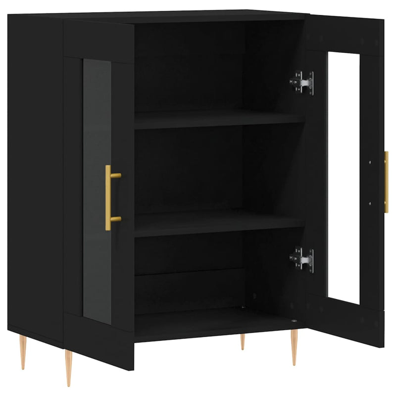 vidaXL fekete szerelt fa tálalószekrény 69,5 x 34 x 90 cm